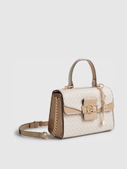 River Island Brown Monogram Panelled Mini Tote Bag - Image 4 of 6