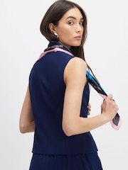 River Island Blue Sleeveless High Neck Waistcoat - Image 3 of 4