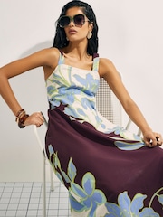 River Island Cream Floral Print Sleeveless Midi Dress - Image 2 of 4