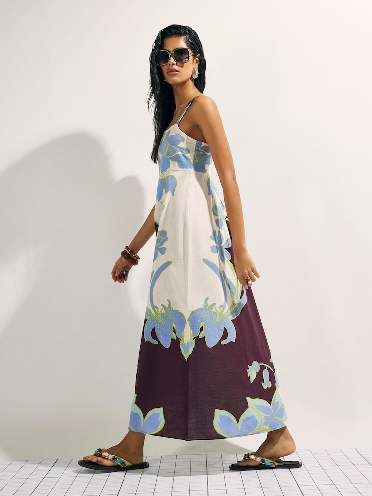 river island cream floral dress Buy River Island Cream Floral Print Maxi Dress from Next USA