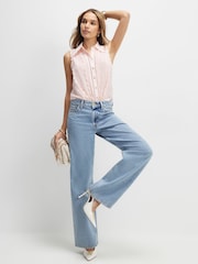 River Island Pink Sleeveless Scallop Detail Blouse - Image 2 of 4