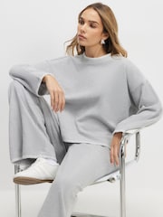 River Island Grey Long Sleeve Whipstitch Cosy Sweatshirt - Image 2 of 4