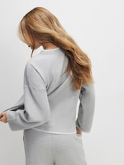 River Island Grey Long Sleeve Whipstitch Cosy Sweatshirt - Image 4 of 4