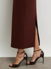 River Island Brown Closed Back Ankle Strap Heels - Image 1 of 6