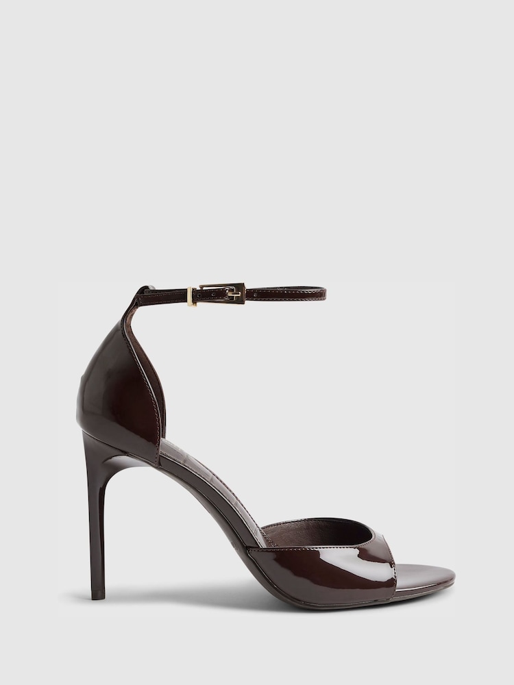 River Island Brown Closed Back Ankle Strap Heels - Image 2 of 6 River Island Brown Closed Back Ankle Strap Heels - Image 2 of 6