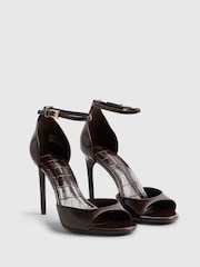River Island Brown Closed Back Ankle Strap Heels - Image 3 of 6