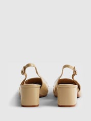 River Island Brown Slingback Heeled Loafer Court Shoes - Image 3 of 5
