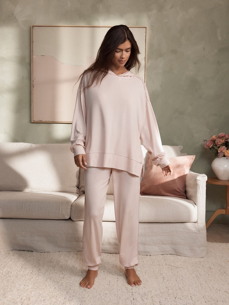 B by Ted Baker Blush Pink Oversized Hoodie - Image 1 of 7 B by Ted Baker Blush Pink Oversized Hoodie - Image 1 of 7