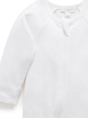 Purebaby White Pointelle Sleepsuit & Hat - Image 3 of 5