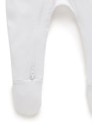 Purebaby White Pointelle Sleepsuit & Hat - Image 4 of 5