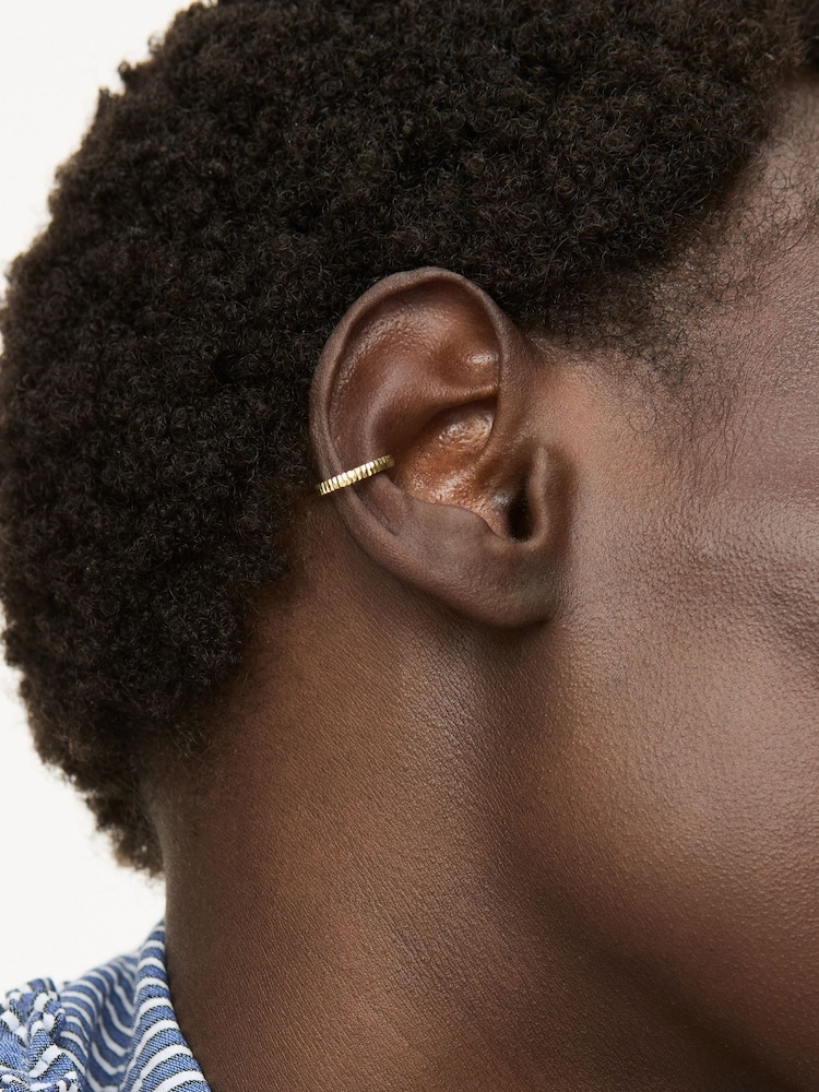 Oliver Bonas Gold Plated Anita Ridged Ear Cuff - Image 4 of 4