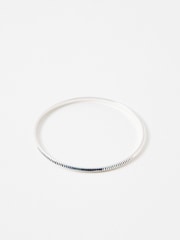 Oliver Bonas Silver Plated Anita Ridged Bangle - Image 1 of 3