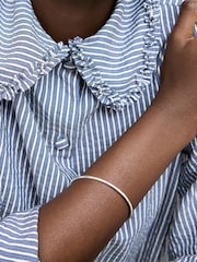 Oliver Bonas Silver Plated Anita Ridged Bangle - Image 3 of 3