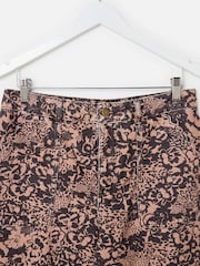 Oliver Bonas Brown Floral Print Cropped Wide Leg Jeans - Image 5 of 7
