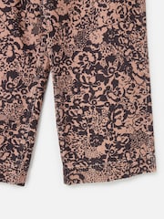 Oliver Bonas Brown Floral Print Cropped Wide Leg Jeans - Image 6 of 7