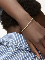 Oliver Bonas Gold Plated Anita Engraved Textured Bangle - Image 3 of 3