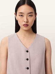 AllSaints Purple Aleida Tri Waistcoat - Image 3 of 7