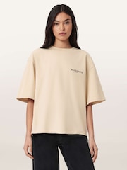 AllSaints Cream Halis Amelie T-Shirt - Image 1 of 7