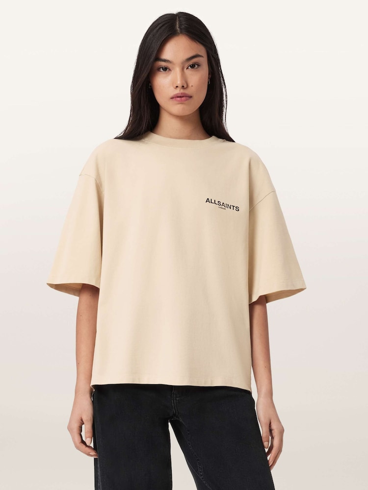 AllSaints Cream Halis Amelie T-Shirt - Image 1 of 7