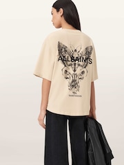 AllSaints Cream Halis Amelie T-Shirt - Image 2 of 7