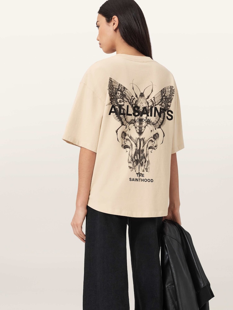 AllSaints Cream Halis Amelie T-Shirt - Image 2 of 7