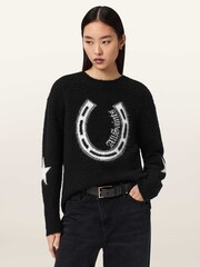 AllSaints Black Kismet Jumper - Image 1 of 6