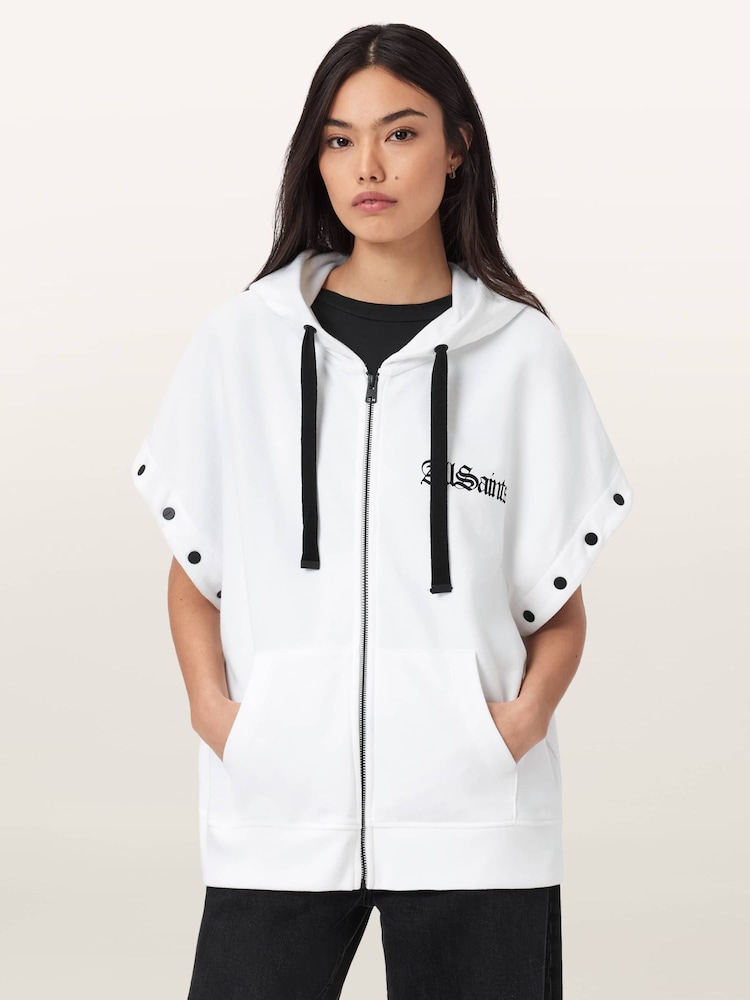 AllSaints White Gig Amphia Hoodie - Image 1 of 7