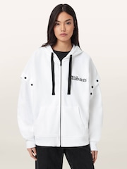 AllSaints White Gig Amphia Hoodie - Image 2 of 7