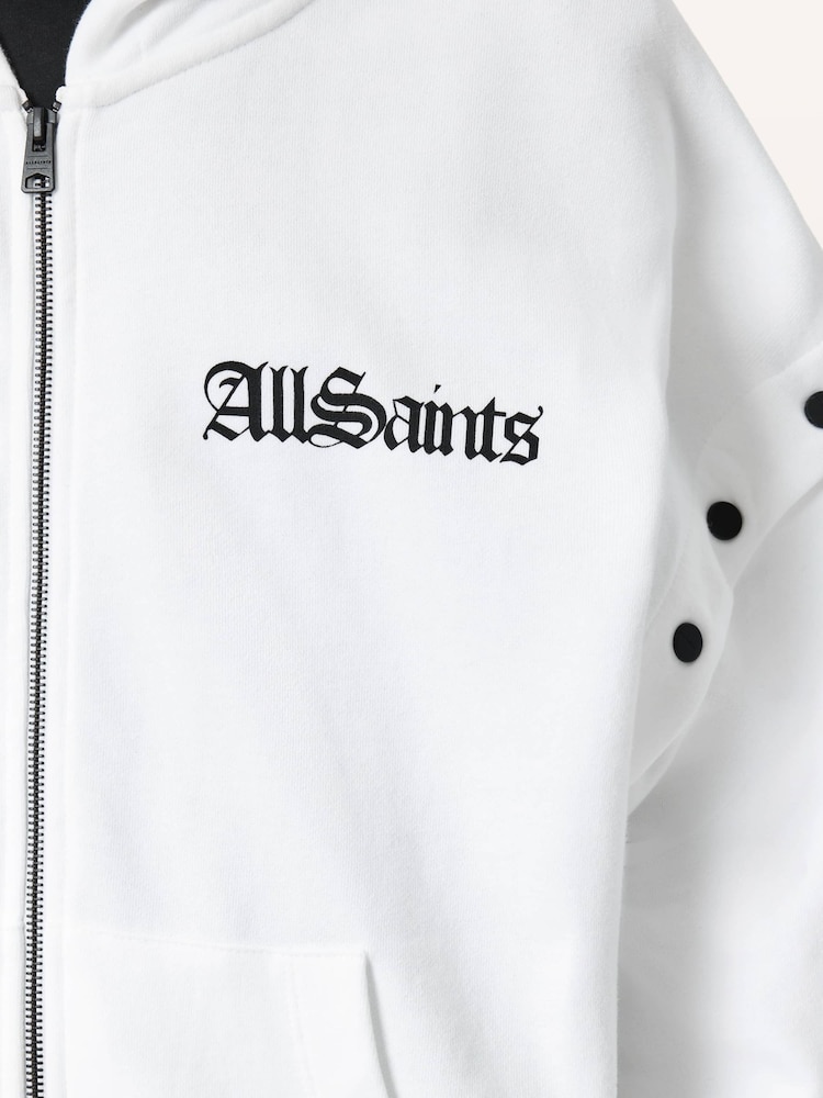 AllSaints White Gig Amphia Hoodie - Image 7 of 7