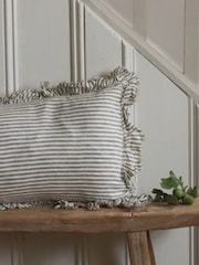 Ellenvale Interiors Olive Hallie Stripe Ruffle Bolster Cushion Cover - Image 3 of 3