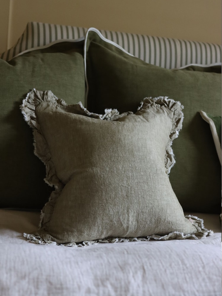 Ellenvale Interiors Olive Hallie Ruffle Cushion Cover - Image 1 of 3