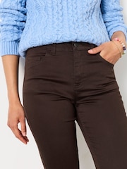 FatFace HAYLE Chocolate Brown Denim Five pocket Trouser - Image 3 of 6