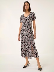 Roman Rose Print Ruched Midi Dress - Imagen 2 de 5