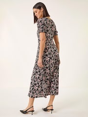 Roman Rose Print Ruched Midi Dress - Imagen 3 de 5