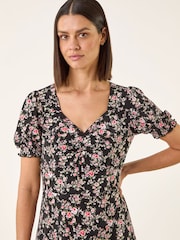 Roman Rose Print Ruched Midi Dress - Imagen 4 de 5
