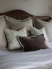 Ellenvale Interiors Chocolate Brown Chloe Scalloped Edge Cushion 50 x 30cm Cover - Image 4 of 5
