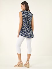 Roman Blue Ditsy Floral Pintuck Shirt - Image 3 of 5