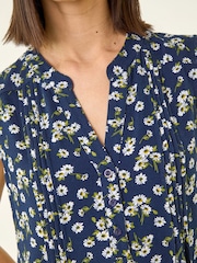 Roman Blue Ditsy Floral Pintuck Shirt - Image 5 of 5