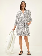 Roman Black Circle Broderie Smock Dress - Image 2 of 5