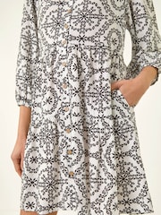 Roman Black Circle Broderie Smock Dress - Image 5 of 5