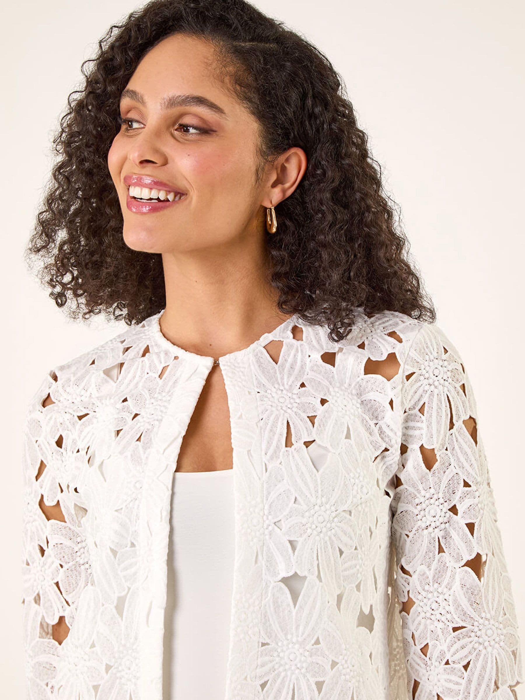 Buy Roman White Crochet Lace Jacket from the Next UK online shop