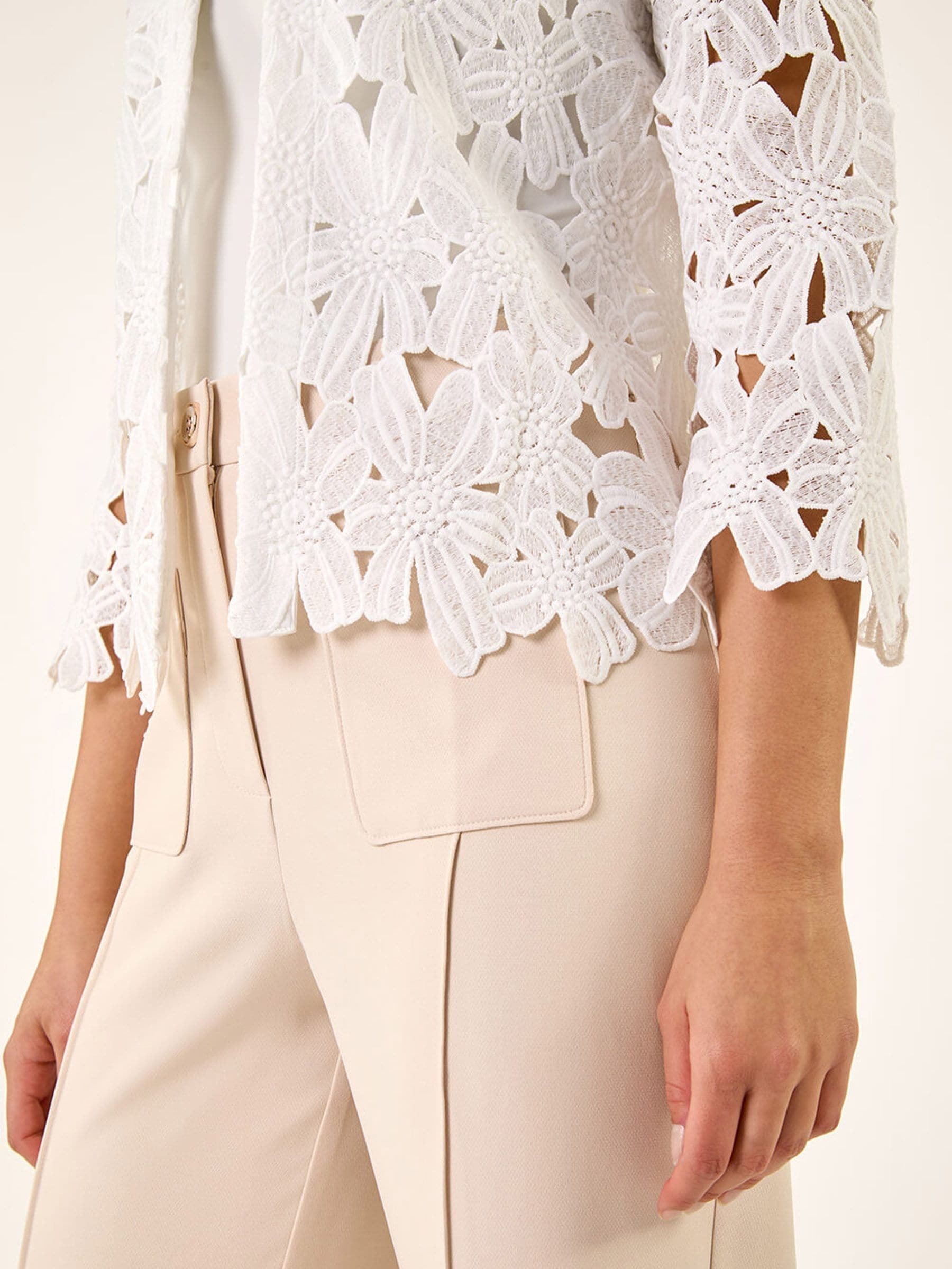 Buy Roman White Crochet Lace Jacket from the Next UK online shop