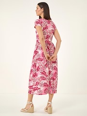 Roman Pink Floral Pocket Midi Dress - Image 3 of 5