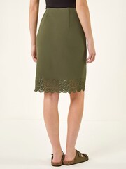 Roman Green Lasercut Hem Pencil Skirt - Image 3 of 5
