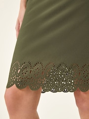 Roman Green Lasercut Hem Pencil Skirt - Image 6 of 6