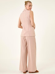 Roman Pink Stripe Longline Waistcoat - Image 2 of 5