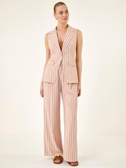 Roman Pink Stripe Longline Waistcoat - Image 3 of 5