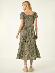 Roman Green Spotty Heart Button Midi Dress - Image 3 of 5