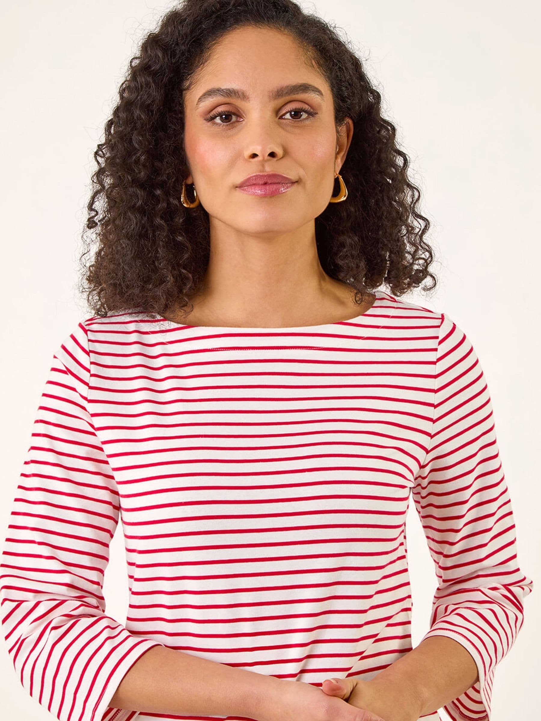 Buy Roman Red Stripe Print Boat Neck Top from Next Germany