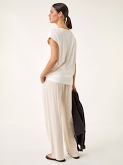 Roman White Patchwork Placement Print T-Shirt - Image 3 of 5